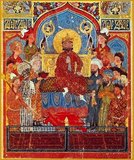 The Shahnameh or Shah-nama (Persian: شاهنامه šāhnāmeh 'The Book of Kings') is a long epic poem written by the Persian poet Ferdowsi (Firdausi) between c.977 and 1010 CE and is the national epic of the cultural sphere of Greater Iran. Consisting of some 60,000 verses, the Shahnameh tells the mythical and historical past of (Greater) Iran from the creation of the world until the Islamic conquest of Persia in the 7th century.<br/><br/>

The work is of central importance in Persian culture, regarded as a literary masterpiece, and definitive of ethno-national cultural identity of Iran. It is also important to the contemporary adherents of Zoroastrianism, in that it traces the historical links between the beginnings of the religion with the death of the last Zoroastrian ruler of Persia during the Muslim conquest.