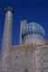 Uzbekistan: Minaret and fluted dome at Sher Dor Madrassa, The Registan, Samarkand